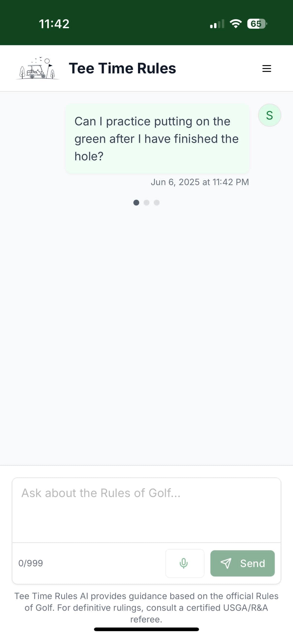 Tee Time Rules app preview 2